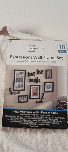 Juego de marco de pared MAINSTAYS 10 piezas expresiones ~ collage negro - Imagen 1 de 2