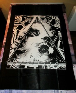 Def Leppard Hysteria 80 S Poster Flag Banner Vtg Nos Large 56 X
