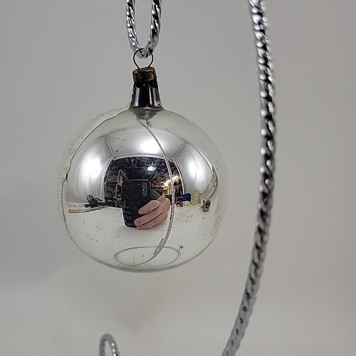 Vintage West German Glass Christmas Ornament Indent Reflector 2.5 Inch Mica - Picture 4 of 9