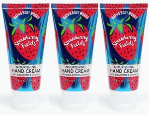 3 bath body works strawberry fields nourishing hand cream lotion bath and body works strawberry lotion