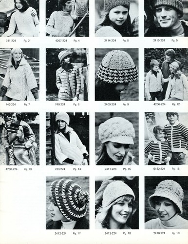 Vintage 1976 Shetland-Type Bulky Looks Bernat Knitting Pattern Book #224 Family - Picture 3 of 5