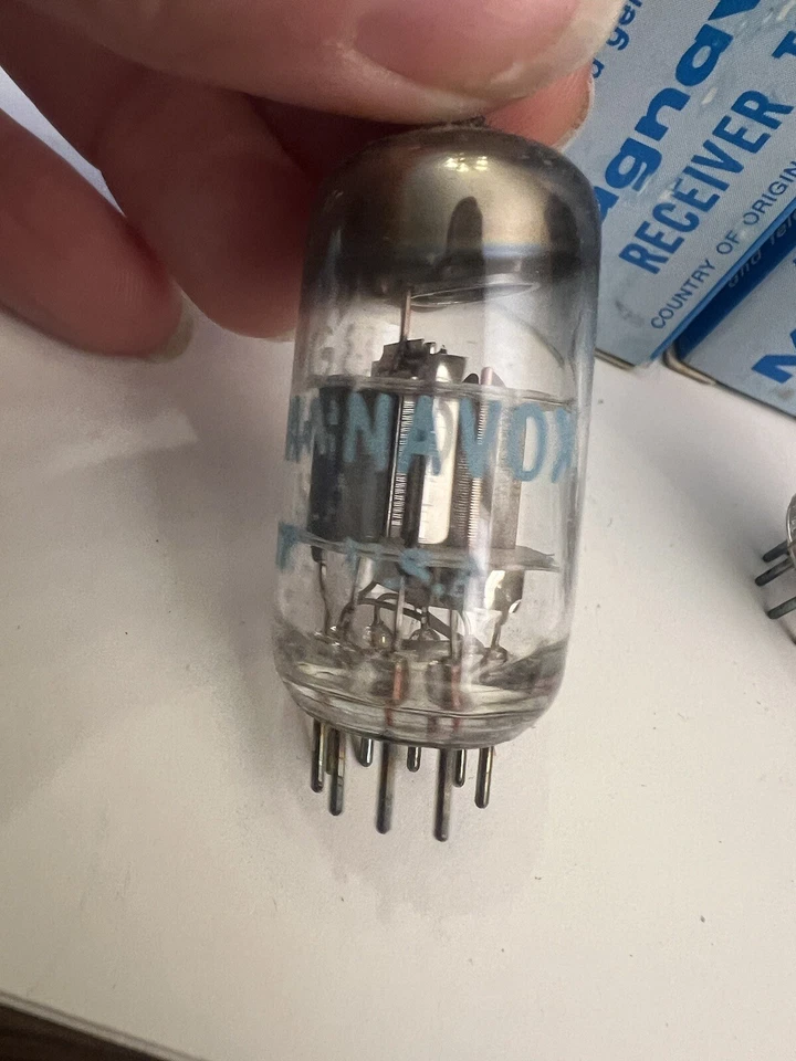 2 6CG8A Medium-Mu Triodo, Sharp-Cut Pentode-Magnavox Par Emparejado Foto 4 de 4