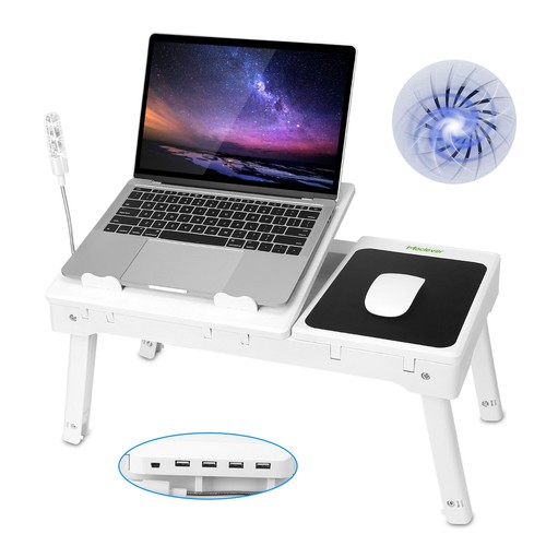 Adjustable Foldable Laptop Notebook Desk Table Stand Bed Tray w/Cooling Fan - Picture 17 of 28