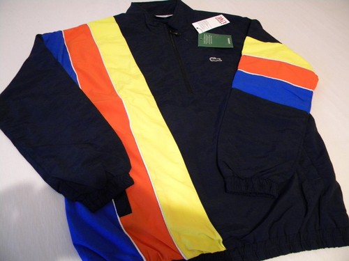 Lacoste live water resistance jacket***NAVY BLUE/RAINBOW**Large - Picture 3 of 7