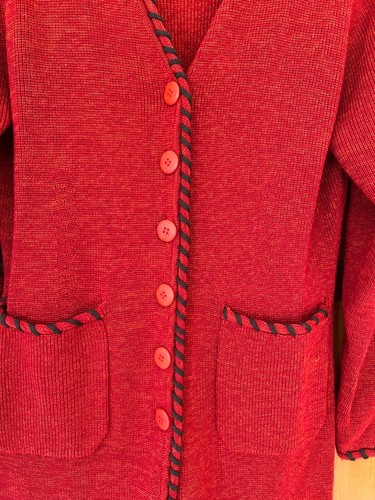 Vintage Dinah Flo Debut 1989 Japan lange geknöpfte Strickjacke Pullover gebraucht, in einwandfreiem Zustand Medium - Bild 5 von 15