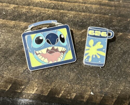 Disney 2010 First Release Stitch Lunchbox And Thermos Pin Set