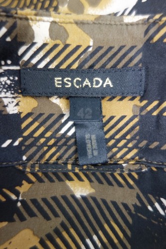 ESCADA 100% Silk Blouse Button down Shirt Size EUR 42 Large US 12 - Picture 6 of 7