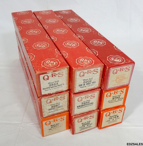 9 rollos de música para piano reproductor de rollos de palabras QRS de colección - Harbor Lights, California - Imagen 1 de 5