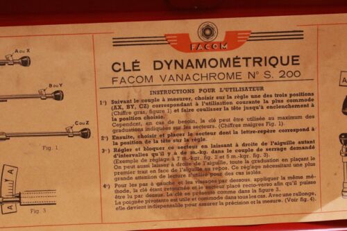 RARA llave de torsión Facom Francia década de 1950 número S.200 Vanachrome con estuche de metal - Imagen 5 de 24