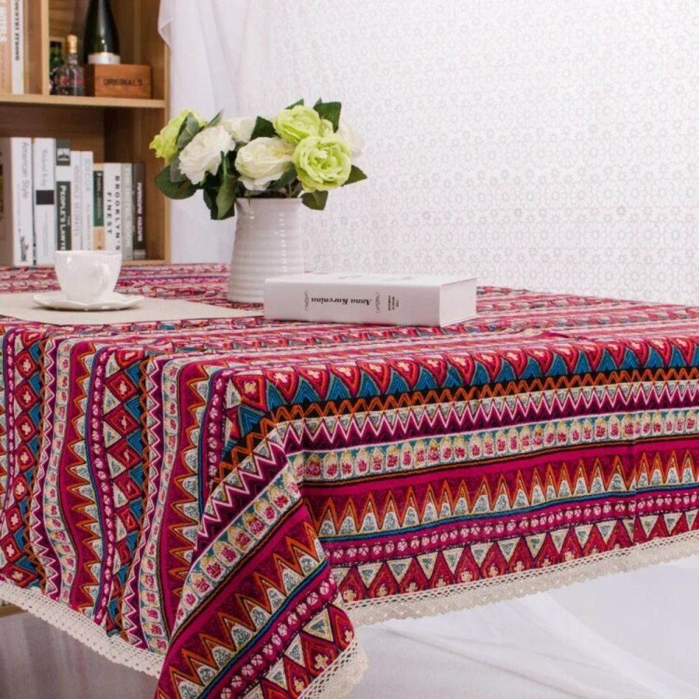 Cotton Table Cover Linen Table Overlays Home Kitchen Hotel - Picture 2 of 15