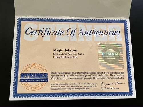 Magic Johnson Lakers SIGNED Autograph Warmup Jacket STEINER Limited Edition /32 - Picture 8 of 9