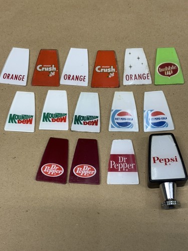 PEPSI MT DEW DIET PEPSI DR PEPPER CRUSH Soda Brunnen Zapfhahn Spender ETIKETTEN - Bild 1 von 3