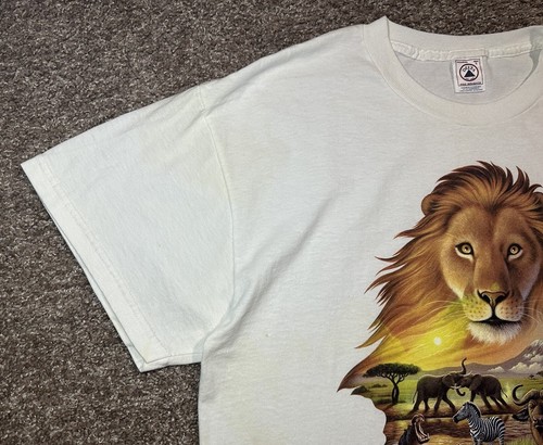 Vintage T-Shirt Lion Safaree Tee Fun-Raiser USA ‘98 S/S Crew Neck Men’s Size L - Picture 8 of 19