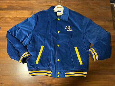 Aime Leon Dore ALD Corduroy Varsity Team Jacket in Royal Aime Leon Dore ALD Corduroy Varsity Team Jacket in Royal