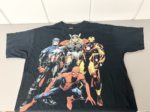 MARVEL MAD Engine Jumbo Print Avengers Tee MENS XL Comic T-Shirt Spiderman Thor - 第 1/5 張圖片