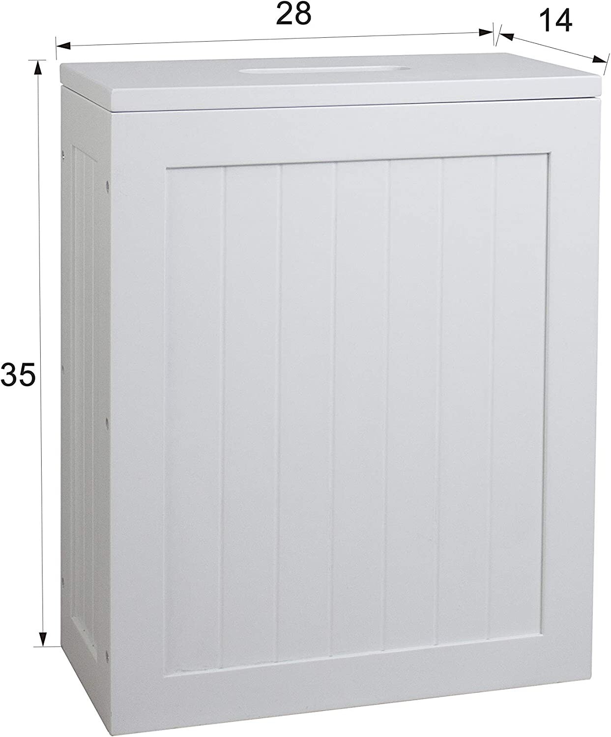 Woodluv White Shaker Slimline Wooden MultiPurpose Bathroom Storage