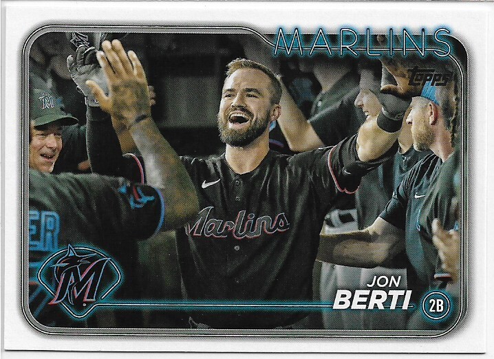 2024 Topps Jon Berti #524 Golden Mirror Image Variation Short Print Marlins SP
