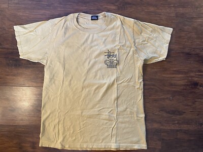 トップス 90s OLD STUSSY one world one love Tee Stussy One World Tee Mens M Khaki Yellow One Love World Tour