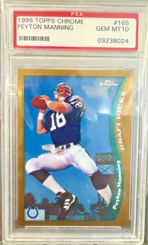 1998 Topps Chrome Peyton Manning Rookie Card #165 PSA 10  Indianapolis Colts RC