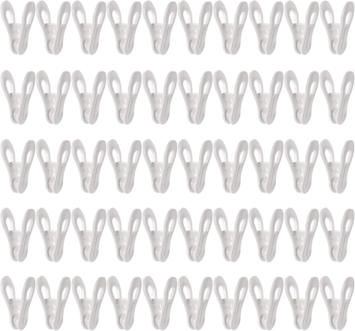 50 Pack Hanger Clips for Hangers, Multi-Purpose Plastic Hanger, Easily Clip on C - Picture 7 of 12