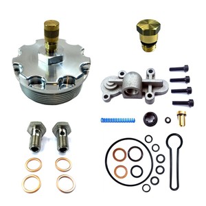 Billet-Aluminum-Fuel-Filter-Cap-Test-Port-Blue-Spring-Kit-HFCM-Plug-Banjo-Bolts