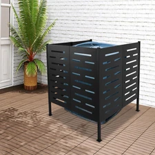 Black AC Unit Fence Outdoor Iron Enclosure for Privacy & Protection 42x44in New