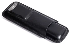 Prestige Import Group Cigar Leather Case w/ Cutter (Black)