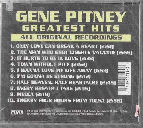 GENE PITNEY GREATEST HITS NEW CD - Picture 2 of 2