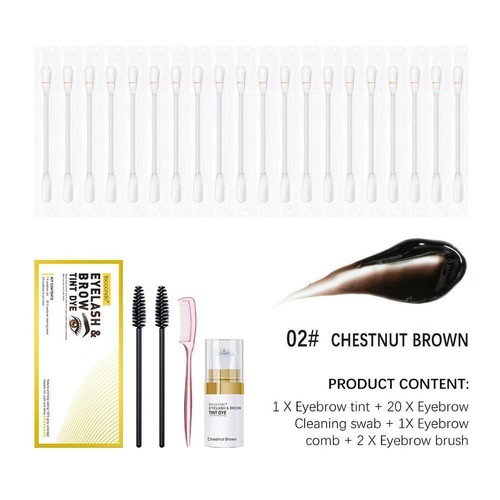 Portable Eye Brow & Lashes Dye Cream Kit with Long Hair Color Tint Lasting M2R9 - Picture 19 of 21
