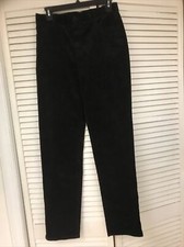 Lauren Ralph Lauren Women Size 4 Straight Leg Black Velvet Velour Jeans Embossed