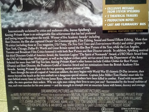 (1-244) “SAVING PRIVATE RYAN" SPECIAL LIMITED EDITION / DVD / PRE-WATCHED - Picture 7 of 8