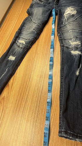 Rock Revival Women's Sz 25 Biker Distressed Jeans Preowned  - Picture 6 of 11