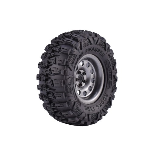 4x 2,2" Gummireifen Metall Felge für 1:10 RC Auto Axial SCX10 TRX4 - Bild 7 von 12