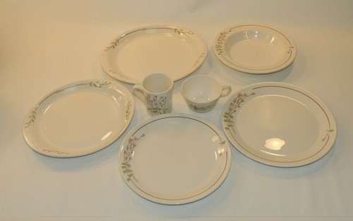 Syracuse China Set Lot VTG Restaurant Dish Ware Syralite Plates Pink Floral Bowl - Picture 3 of 12