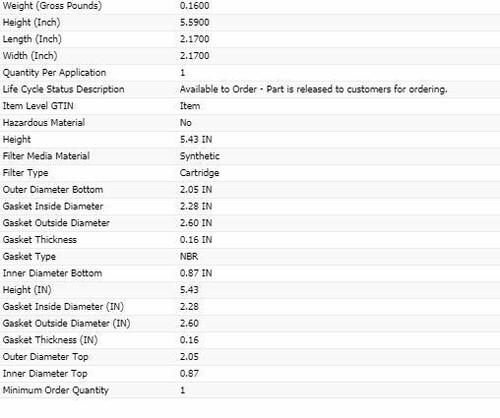 Engine Oil Filter Top Quality For 2011-2013 CHRYSLER TOWN & COUNTRY V6-3.6L - Bild 6 von 10