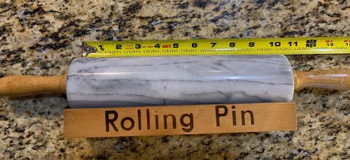 Heavy Real Marble Rolling Pin With Wood Handles 18" - Picture 4 of 5