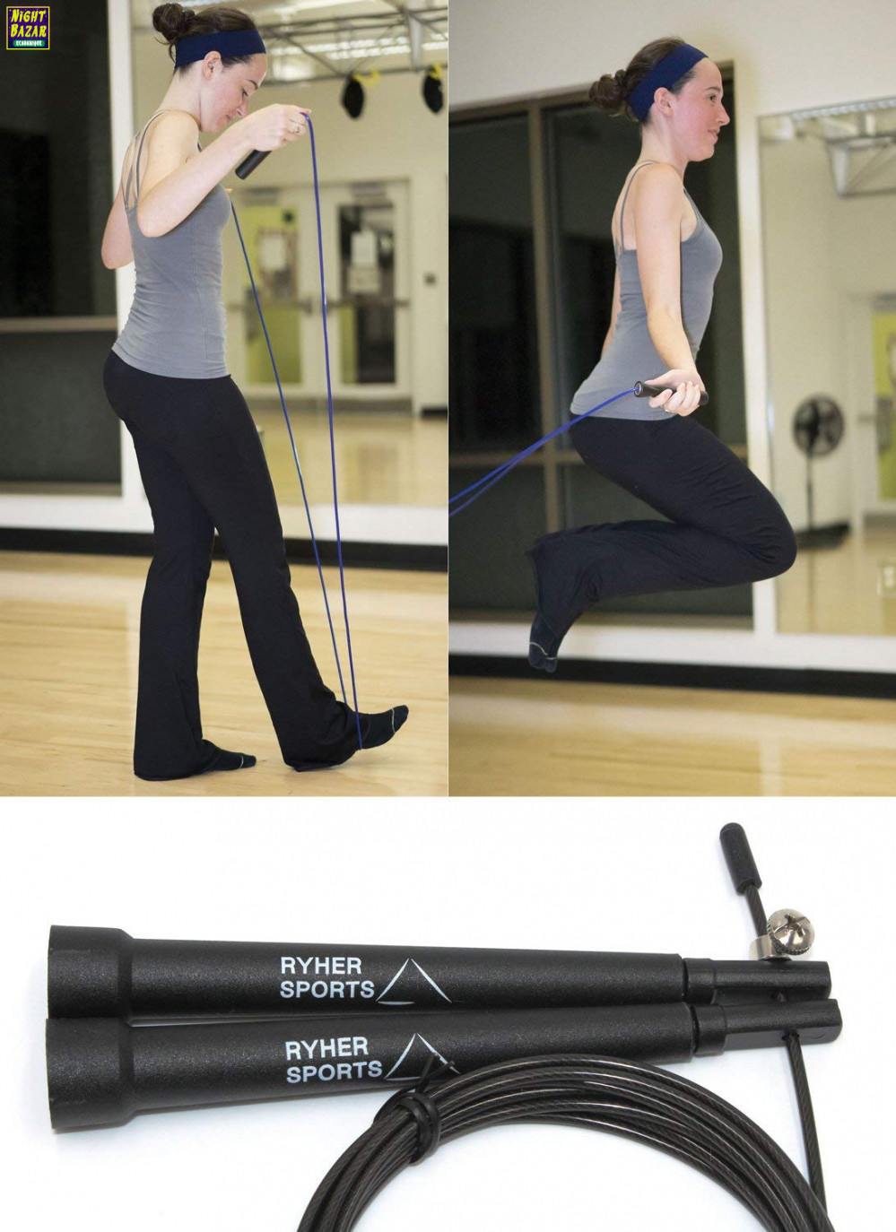 Ryher Corde à Sauter Fitness pour Crossfit, Doubles sauts, Fitness Sauter – livrée avec 3 m... 73e511 Ryher Corde à Sauter Fitness pour Crossfit, Doubles sauts, Fitness Sauter – livrée avec 3 m... 73e511