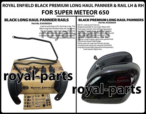 ROYAL ENFIELD "PREMIUM LONG HAUL PANNIER & RAIL LH & RH" FOR SUPER METEOR 650 - Picture 1 of 16