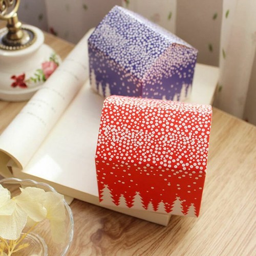 New Blue Red Snow House Christmas Wedding Party Favours Biscuit Gift Boxes Bags - Picture 6 of 11