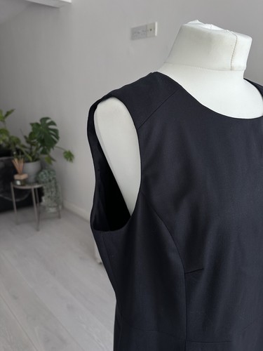 TM Lewin Ladies Navy Blue Kelly Bistretch Shift Dress Size 22 Wool Blend  - Picture 7 of 13