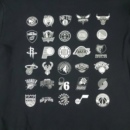 Hollister Sweater Mens Size Medium Black NBA Teams Logos Pullover Sweatshirt - Picture 8 of 9
