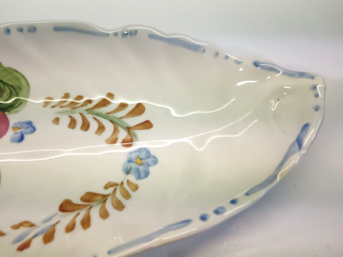 BELLE FIORE Chanticleer Ware Simpsons Long Serving Dish Vintage Hand Painted - Picture 5 of 13