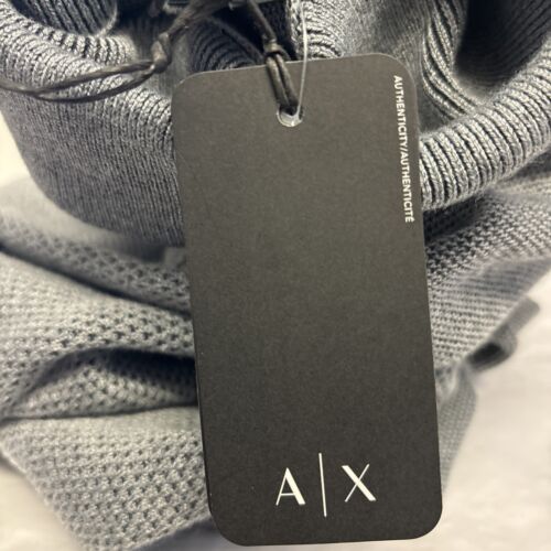 Maglione pullover Armani Exchange grigio collo tartaruga medio MRSP $150 - Foto 12 di 12