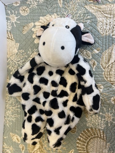 Checkers Just For Me Sitting Cow Squeaky Plush Dog Toy Chew Guard Technology Whi