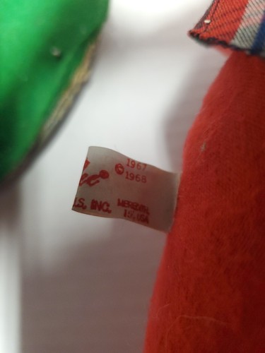 VTG Annalee Mobilitee Dolls Santa and Mrs Claus Plaid with Tags 1967 1968 18"  - Picture 12 of 17