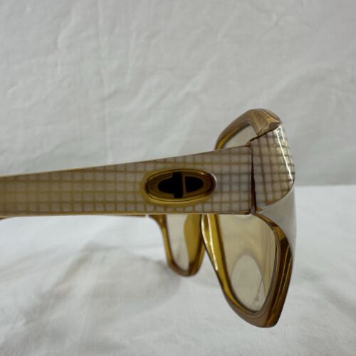 Vtg 70s Oversized Womens frames Dior 2178 Sunglasses Optyl Hexagonal Amber White - Picture 12 of 16
