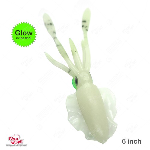 5 piezas Falda de calamar caza de pesca de 6" cebo de pulpo Chartreuse Brillo FishWOW - Imagen 6 de 12