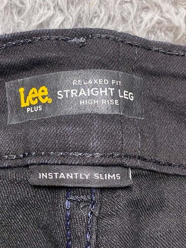 Lee Jeans Womens 20W (42x28) Black Denim Relaxed Straight Leg High Rise NWT - Picture 7 of 12