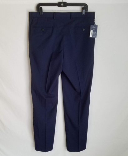 NWT Ralph Lauren Comfort Flex Dress Pants Blue Checked Pleated Size 34x34 NEW - Picture 3 of 5