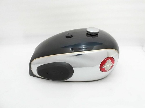 Petrol Tank With Cap with Knee Pad BSA A7 A10 Black Painted Chrome ECs - Picture 6 of 8
